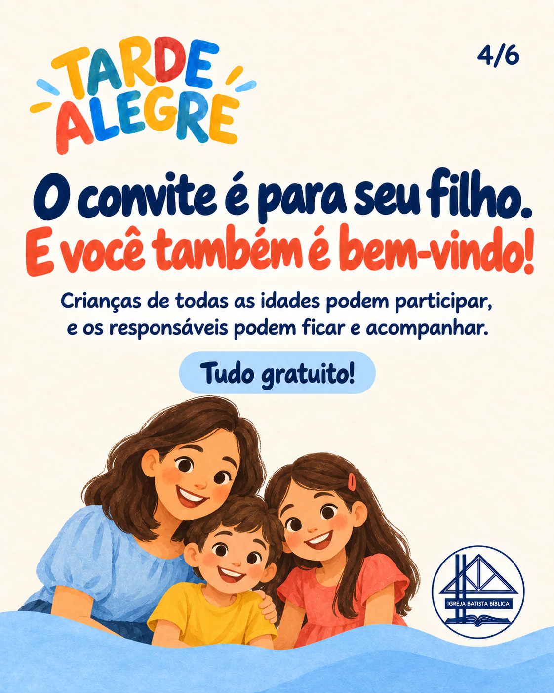 Família convidada para a Tarde Alegre, com participação gratuita.